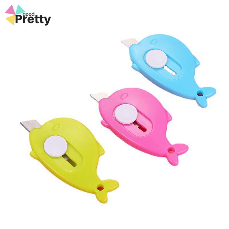 Mini Kartun Pemotong Utilitas Kecil Portabel Pemotong Unboxing Wortel Dolphin Whale Art Paper Cutter - PD