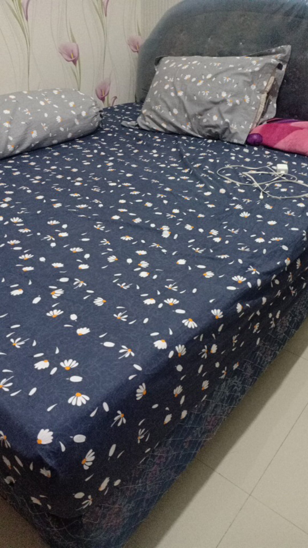 Set Sprei Katun Jepang Import Mootif Daun Kode 1618