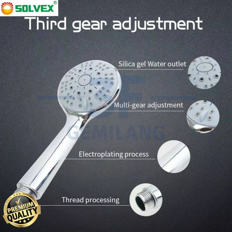 SOLVEX - HAND SHOWER SET MANDI WARNA CHROME HIGH QUALITY