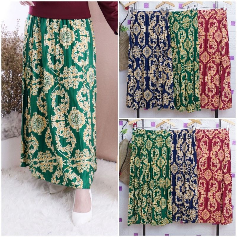 Rok Plisket panjang Corak Rok Mayung/Payung Terbaru Termurah Terlaris Rok sultan