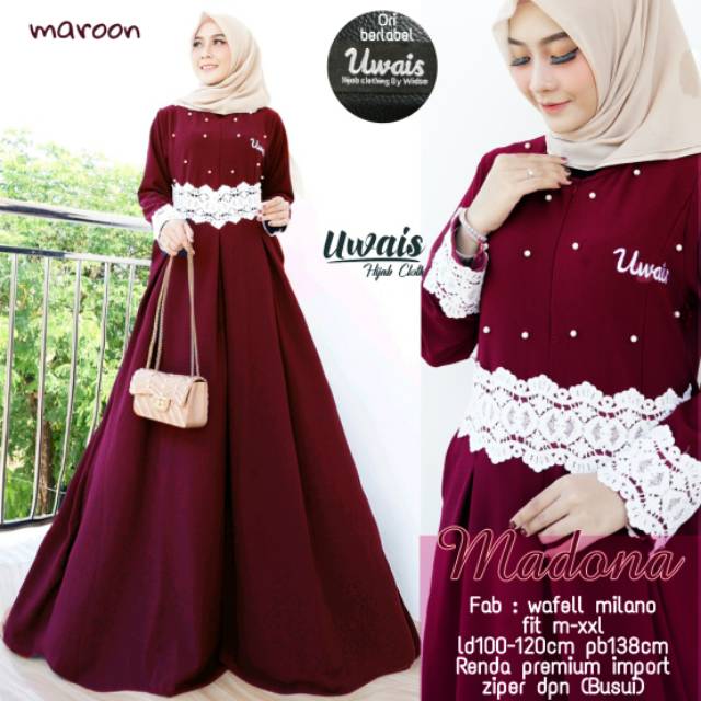 Gamis Cantik Madonna Waffle Milano Shopee Indonesia