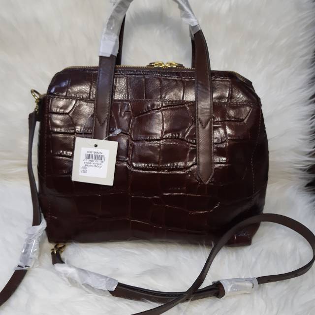 Fossil Sidney Satchel Croco