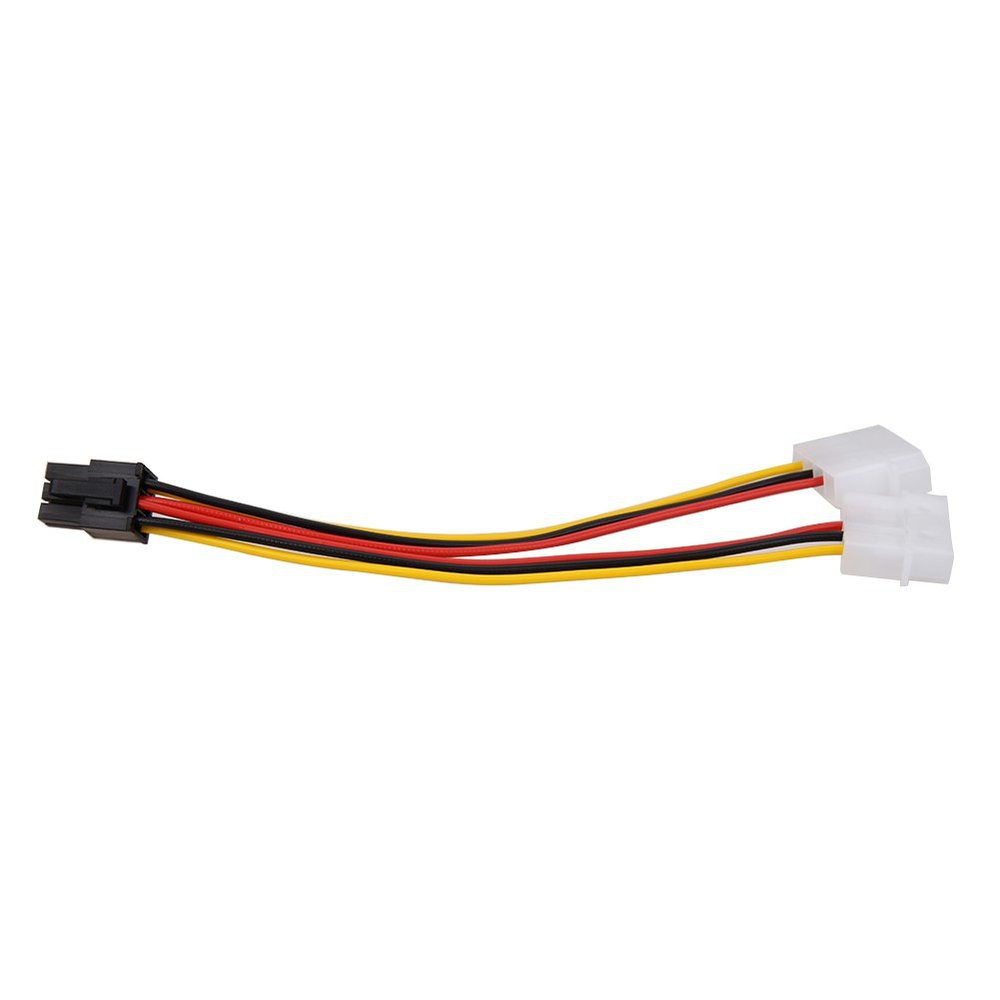 Dual Molex 4 Pin Male To Molex 6 Pin Female Pcie Untuk Vga