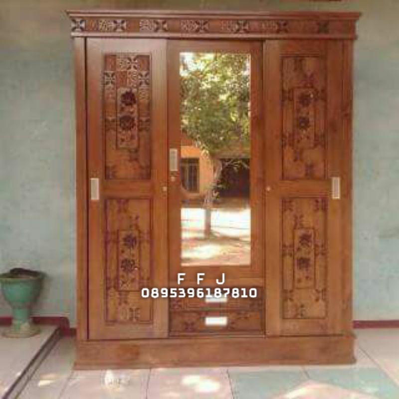 lemari pakaian minimalis sliding kayu jati lemari pakaian pintu geser