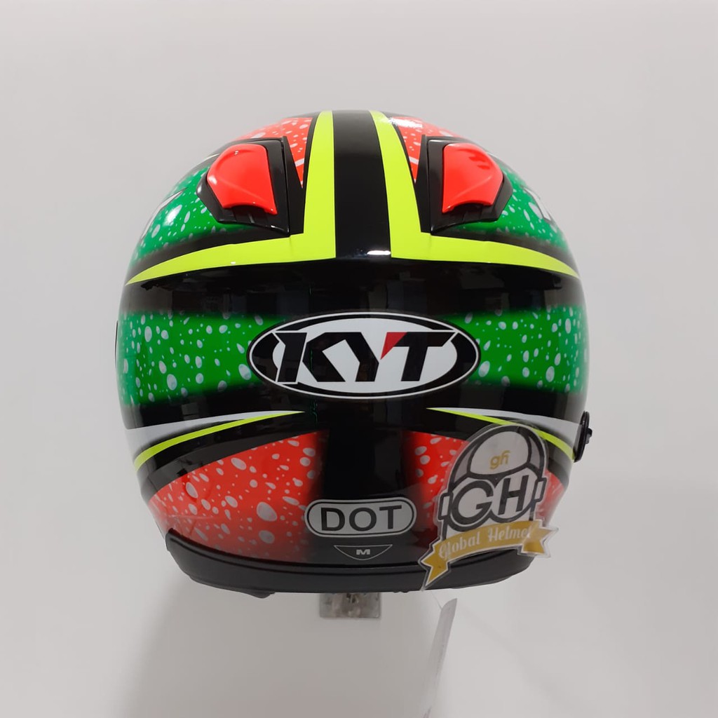 HELM KYT KYOTO MOTIF SUPER FLO EDITION 02 RED FLO GREEN