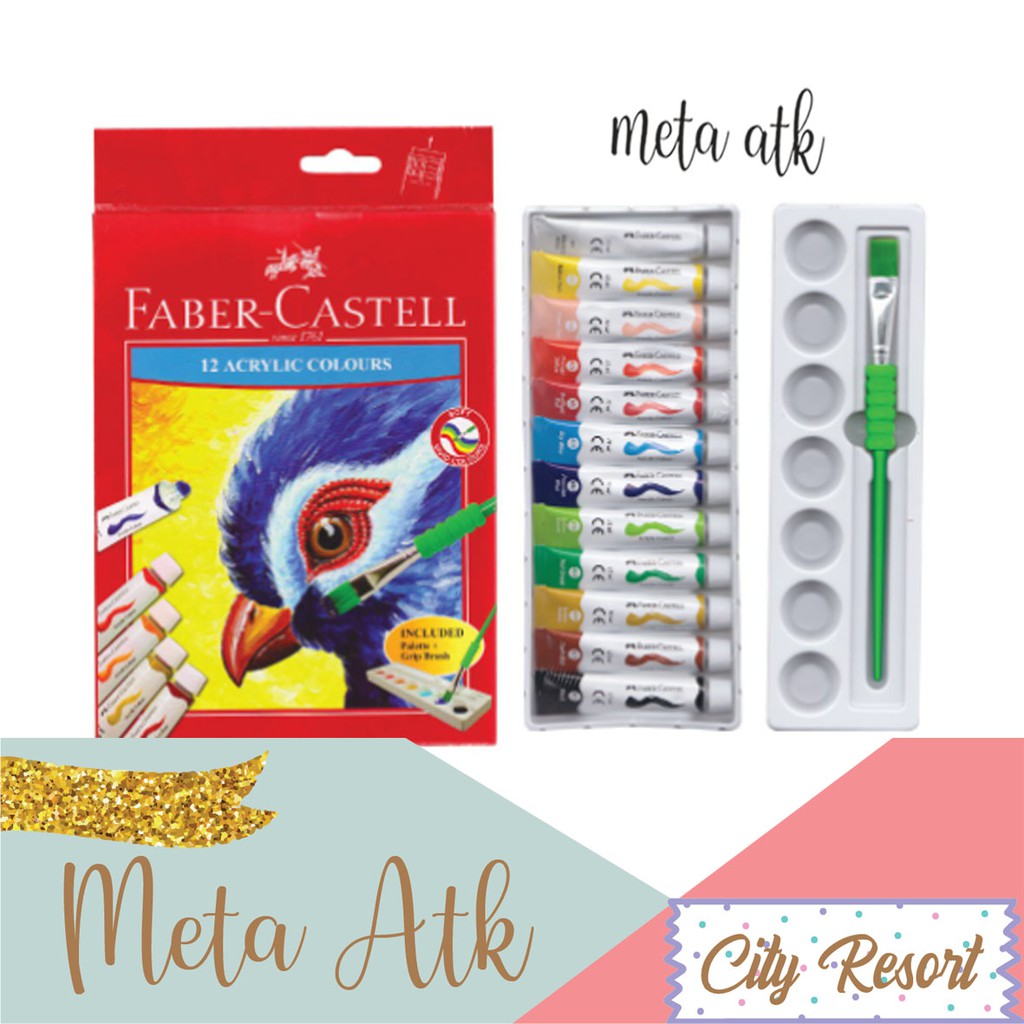 

Cat air akrilik / Cat Acrylic 12 warna Faber Castell