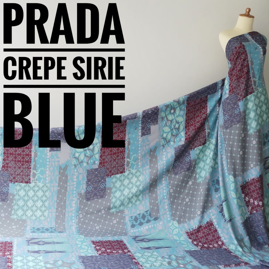 Kain Meteran Prada Crepe Sirie Blue (0.5M)