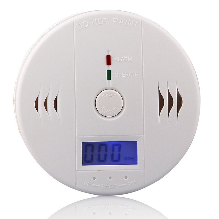 LESHP Carbon Monoxide Smoke Alarm Detector / Detektor CO2 - EN50291 - White