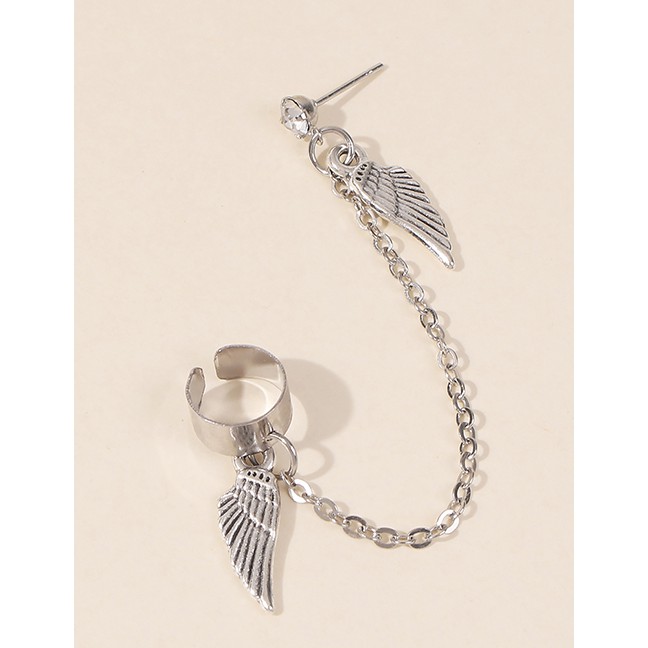 LRC Anting Tusuk Fashion White K Alloy Wing Chain P85723