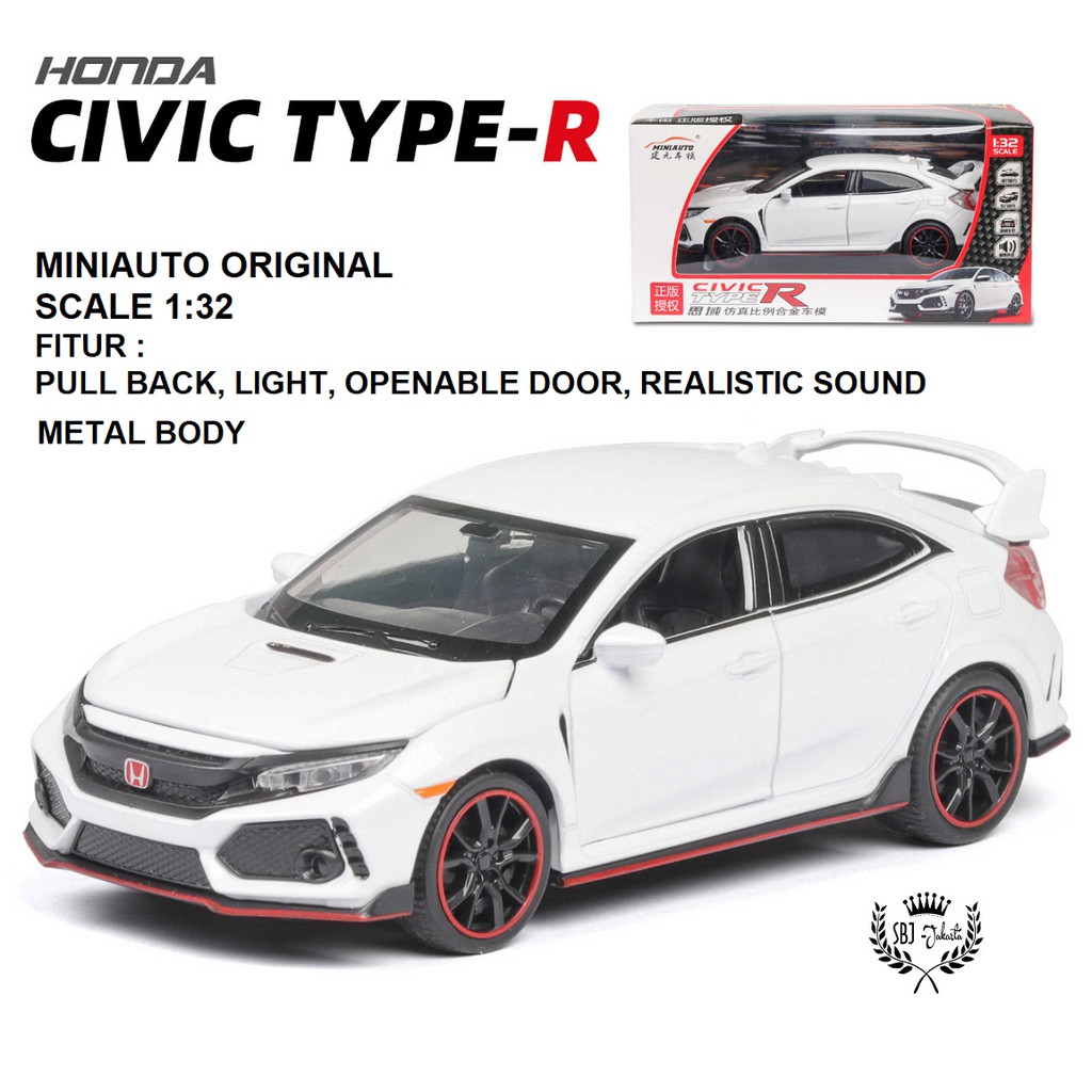 DIECAST Mobil HONDA TYPE-R MINIAUTO Original TOP MODEL METAL COLLECTION Skala 1:32