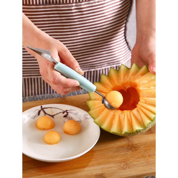 HOVELSHOP Pisau Ukir Hias Buah Bulat Panjang 2 Sisi Fruits Carve Knife Stainless Steel