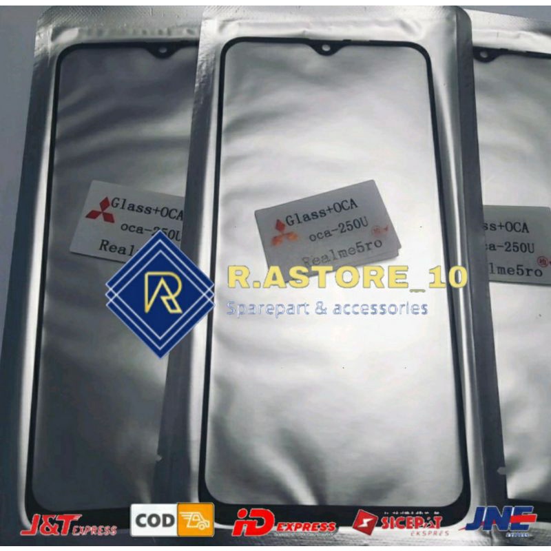 Kaca Lcd + Lem Oca Realme 5 Pro RMX1971 | Realme Q | REALME 3 PRO Kaca Depan Kaca Touchscreen Glass 
