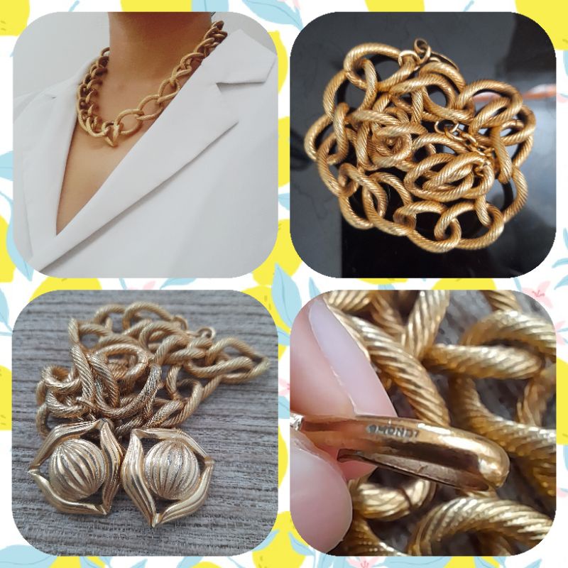 (VINTAGE) MONET JEWELRY KALUNG ANTING CLIP ON ORIGINAL CHIC SHABBY