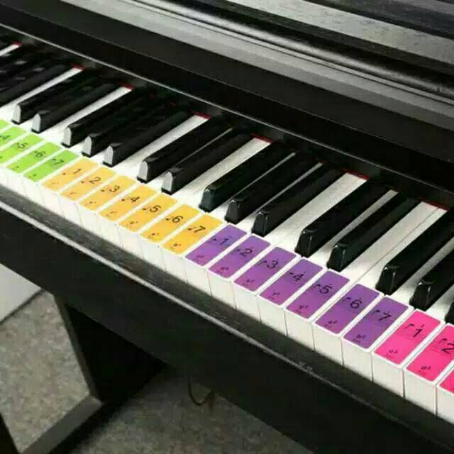 Sticker piano keyboard Stiker label piano warna warni 88 key stiker tuts piano SP88Color