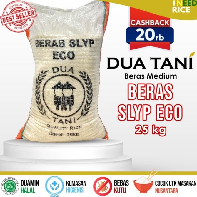 

Beras Medium Eco 25Kg Dua Tani- Halal-Pasti Pulen