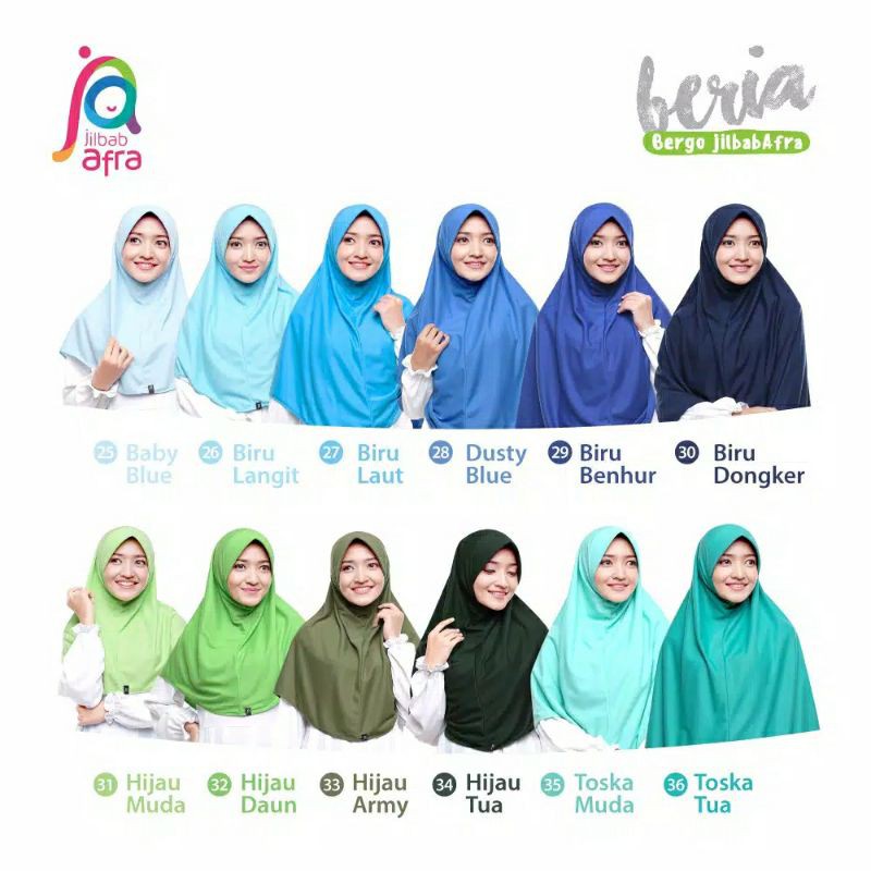 Jilbab Afra ( Jilbab Arfa ) Bergo Beria Pet Standar - Jilbab Instan Bahan Kaos Adem, Lembut &amp; Nyaman