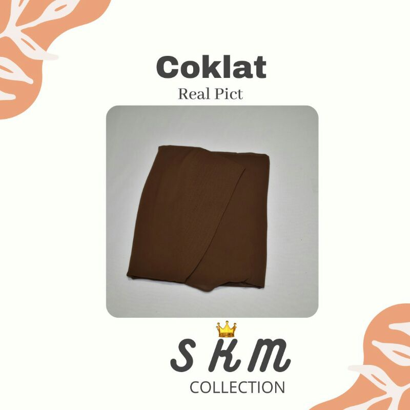 khimar instan LV ceruty beby doll premium hijab/ jilbab / kerudung LV ceruty dua layer premium-coklat