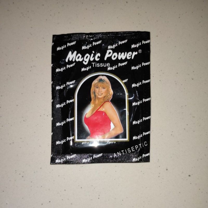 Magic Power Hitam 6pcs / Magic Power Merah Crimson Desire 6 sachet tissue basah obat kuat tisu magic-Hitam per 1 sachet