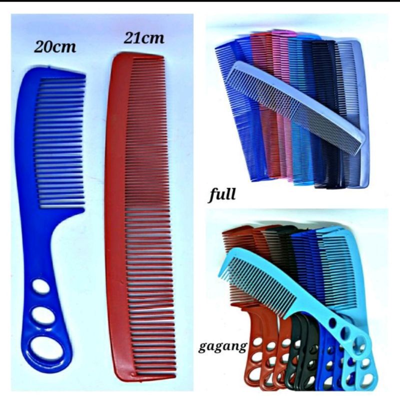 Sisir Rambut isi 12pcs Sisir Warna Murmer 20cm