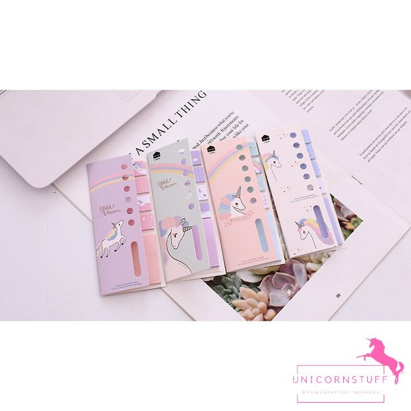 Unicorn Sticky Notes Note Catatan Pembatas Buku Sekolah Anak Perempuan Lucu