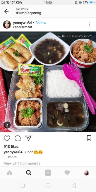 (SEKAT 3 BENING) Bento Box Sekat/Lunch Box Bento Sekat/Kotak Makan Sekat/Bento Plastik