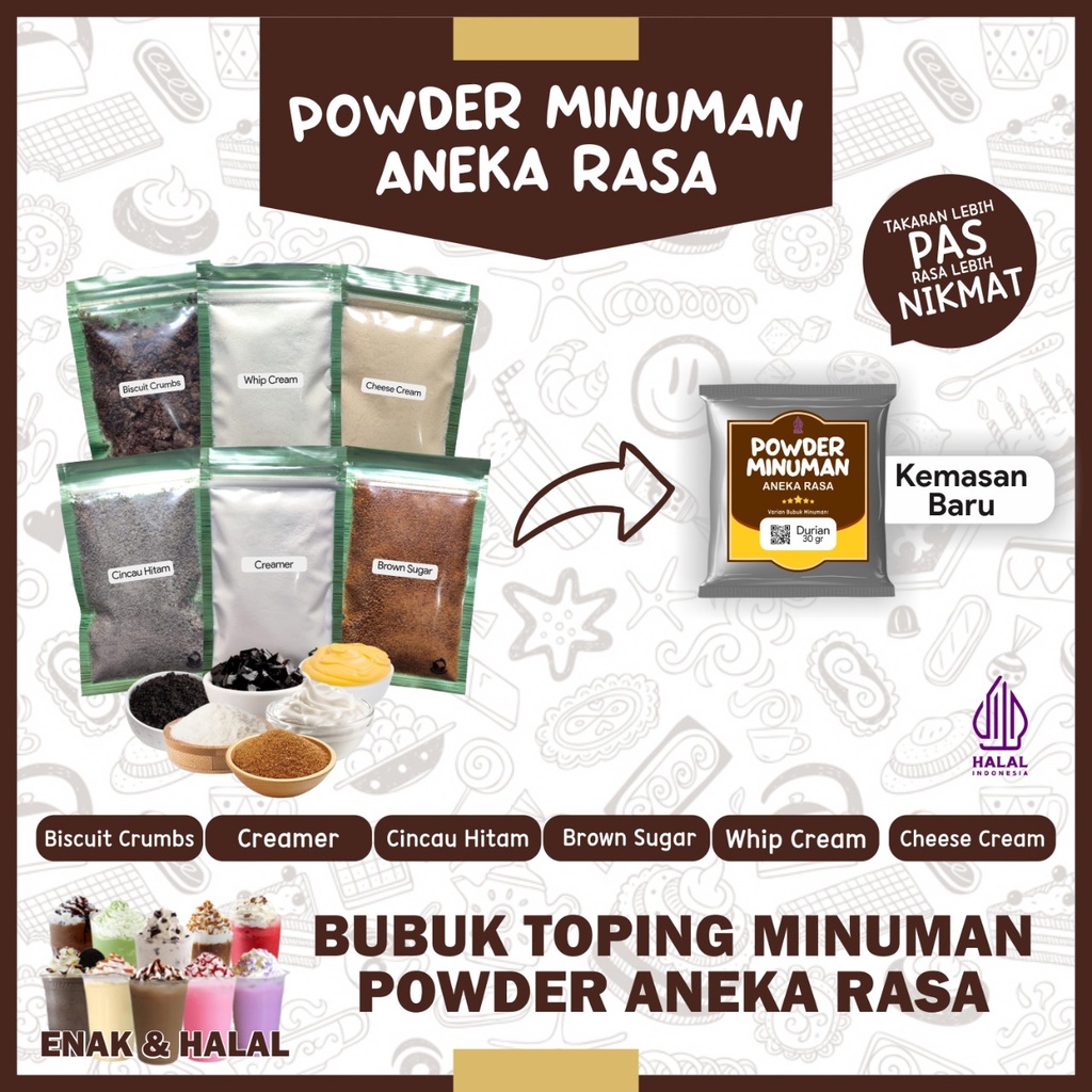 Jual Toping Bubuk Minuman Sachet Aneka Rasa Topping Bubuk Minuman ...