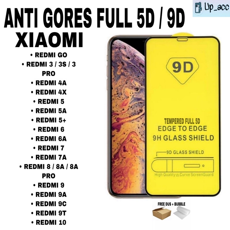 REDMI GO 3 3S 3 PRO 4A 4X 5 5A 5 PLUS 6 6A 7 7A 8 8A 8A PRO 9 9A 9C 9T 10 10A Tempered Glass FULL Anti Gores Kaca Full Cover 5D 9D TG