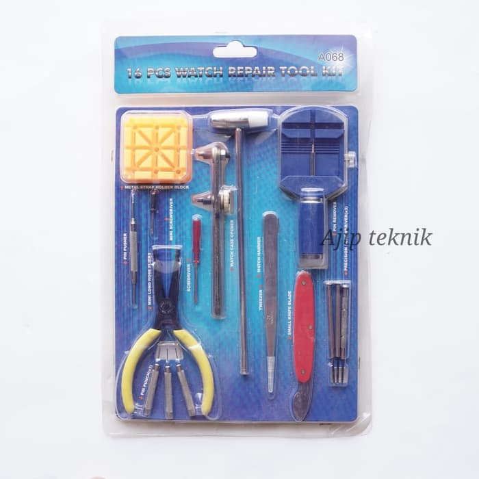 Toolkit Service Jam Tangan 16pcs Lengkap Murah