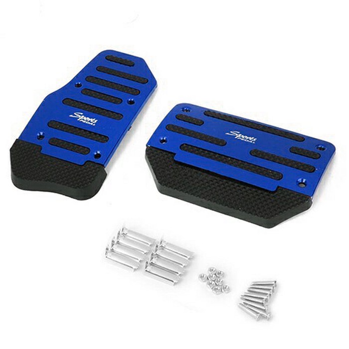 Set Lengkap Cover Pedal Gas Rem Mobil Matic Biru Blue Sports Penutup