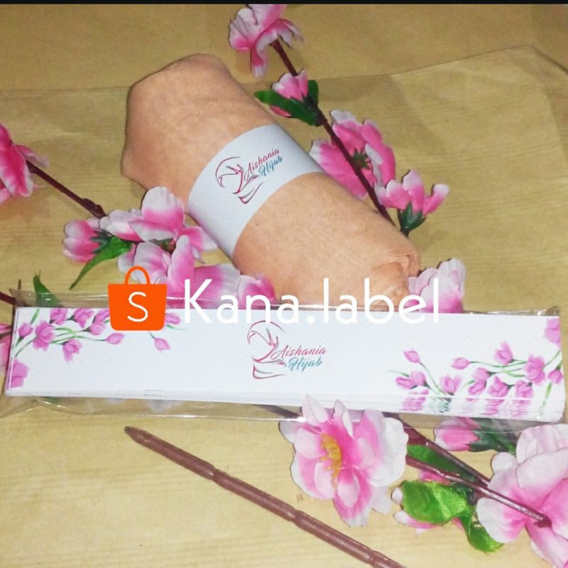 ROLL HIJAB / LABEL PENGIKAT JILBAB / KERTAS PENGGULUNG KERUDUNG CUSTOM