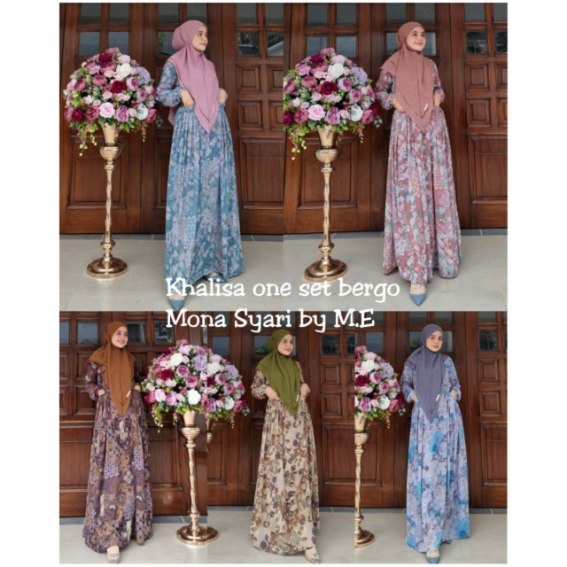 Khalisa One Set Bergo Mona Syari by Me collection