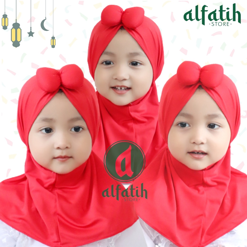 ALFATIH STORE / Jilbab Anak Minie  Pita POLOS Depan Imut dan Cantik / Jilbab Anak Murah / HIJAB ANAK