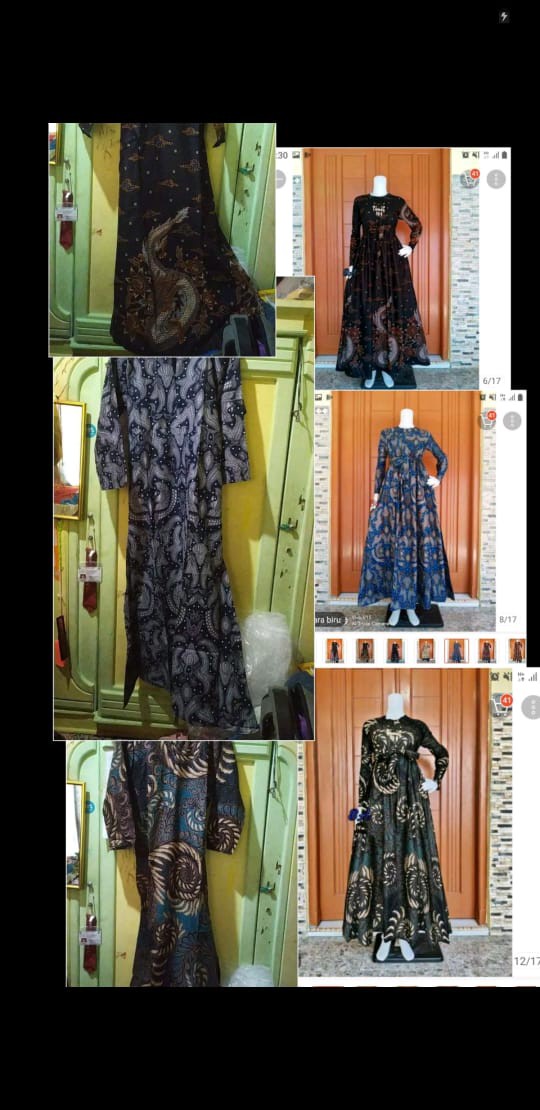Ms Gamis Batik Sriwedari Maxi Modern Jumbo Bumil/busui Katun Sogan All Size