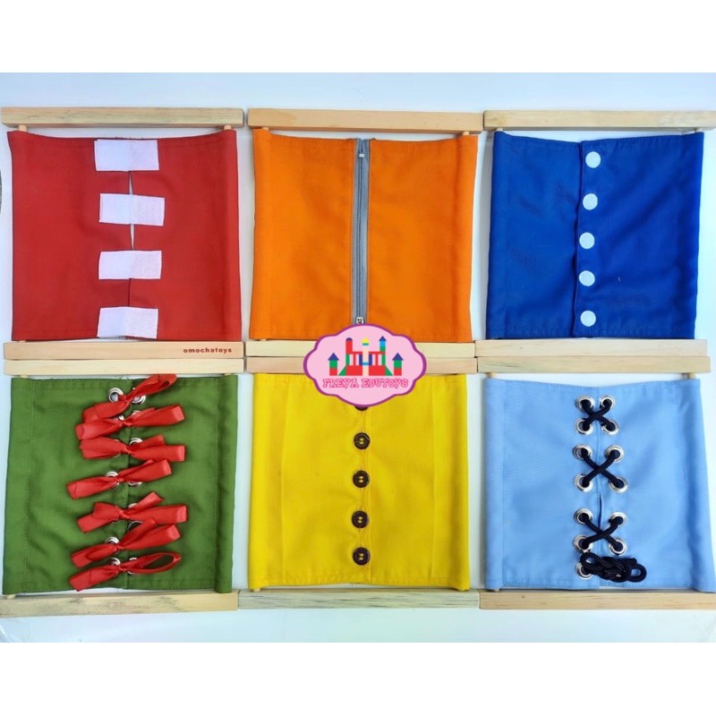 Jual Montessori Dressing Frame Frames Set 6 Pcs Indonesia|Shopee Indonesia