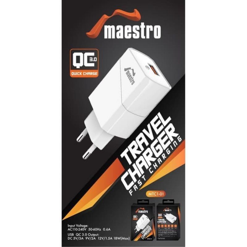 [M-TCI 01] 18W MAESTRO SMART CHARGER MICRO USB FAST CHARGING 3A