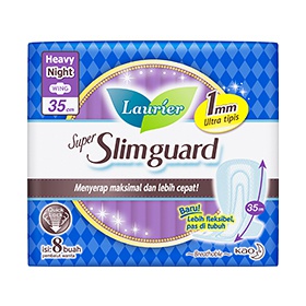 Laurier Super Slimguard Pembalut Wanita Day &amp; Night Package Breathable 25cm + 35cm Wing Menyerap Maksimal dan Lebih Cepat Isi 16 Buah + 8 Buah