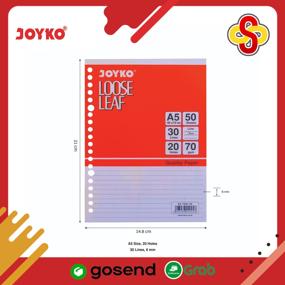 

Isi Binder / Loose Leaf Joyko A5 50 Lembar