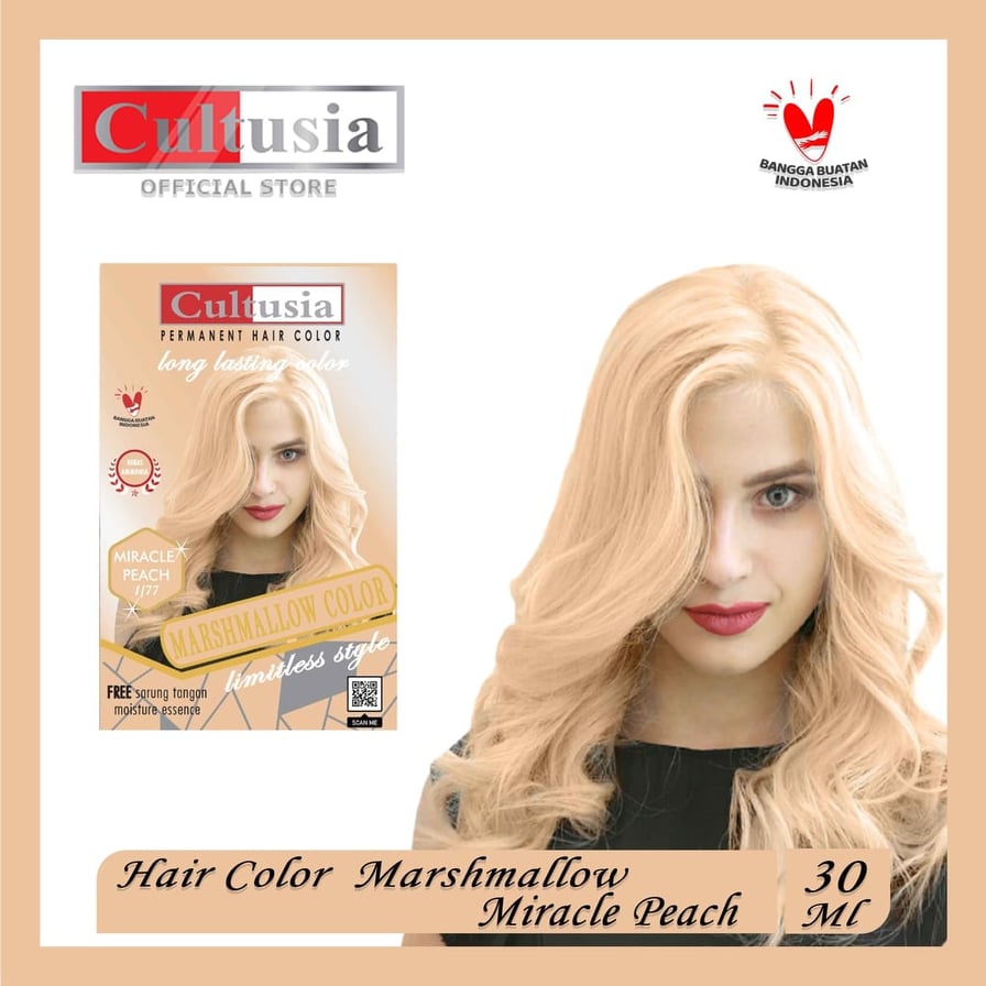 CULTUSIA Hair Marshmallow Color 30ml Original BPOM - Pewarna / Cat / Semir Rambut 30 ml - Permanent - Warna Pastel