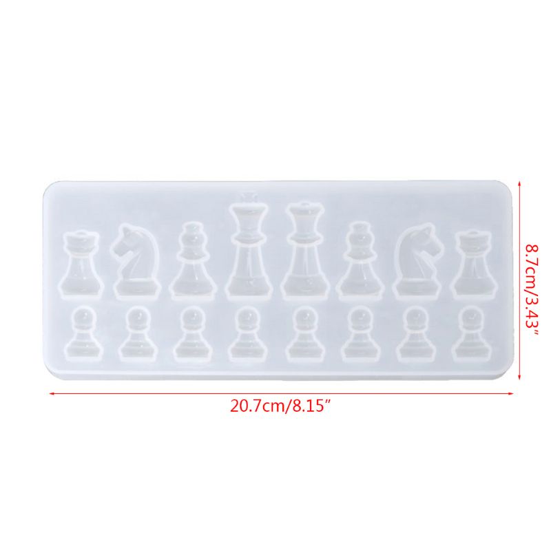 SIY  Resin Casting Molds Set by Garloy,2Pcs 3D Chess Clear Silicone Mold for Making Polymer Clay, Crafting, Resin Epoxy