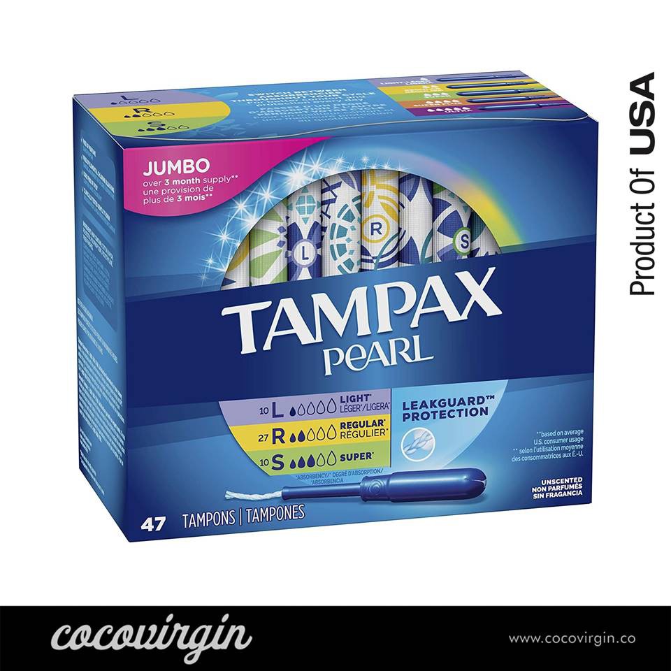 Jual TAMPAX PEARL PLASTIC ASSORTED TAMPONS JUMBO PACK 47PC | Shopee ...