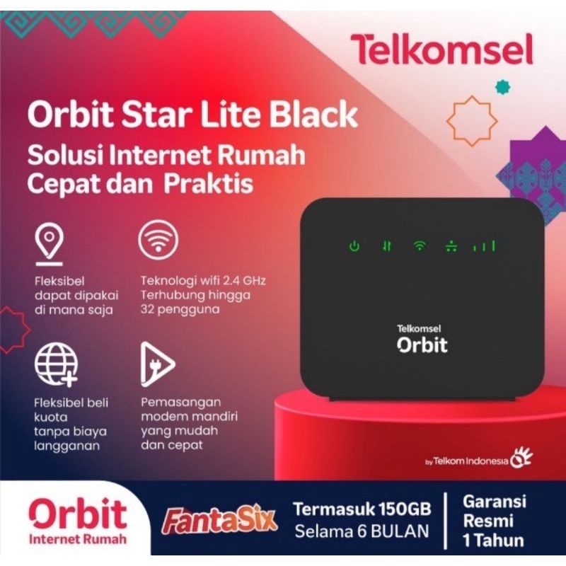 Promo Cash Back Pulsa - Wifi Modem Telkomsel Orbit Promo FantaSix 150GB