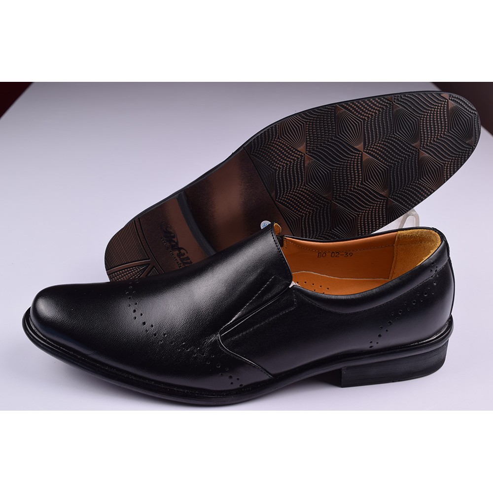 Sepatu kulit pria pantofel formal Tanpa tali Bafillo BO-02