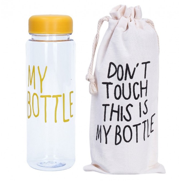 BOTOL MINUM MY BOTTLE WARNA BPA FREE BULAT 500ML ANTI PECAH + SARUNG PUTIH