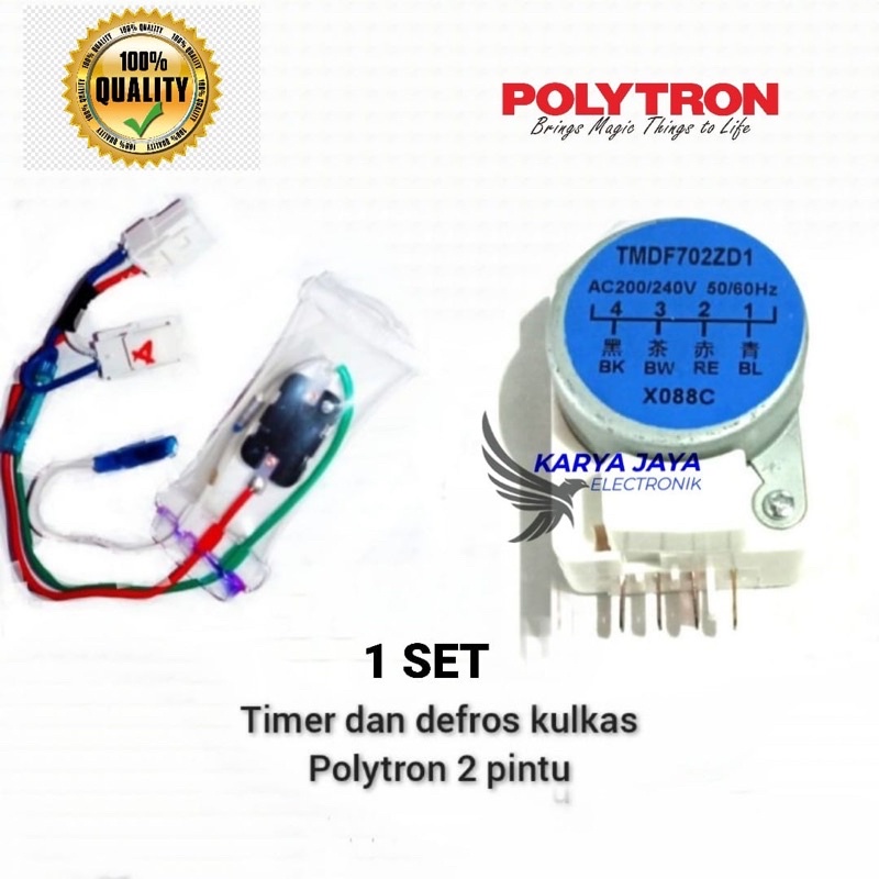 Timer Defrost Bimetal Fius kulkas Polytron 2 pintu