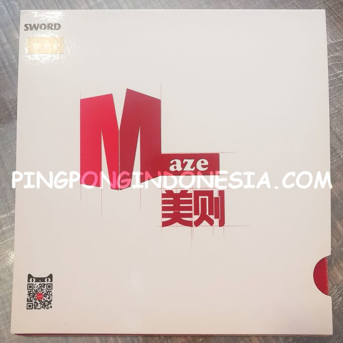 Sword Red Maze - Rubber Karet Pingpong Merah Tenis Meja Bat Bet - Hitam