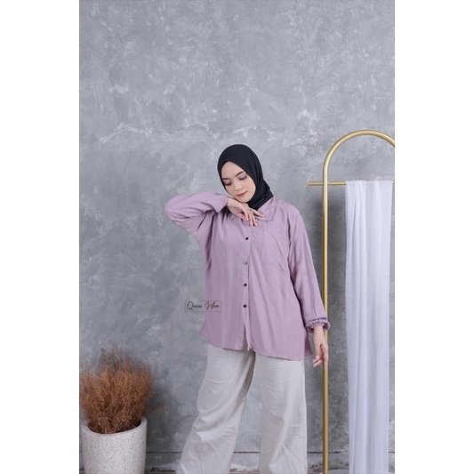BLOUSE WANITA RAYON CRINKLE PREMIUM MADE CESI REKSA-Reksa Soft lilac