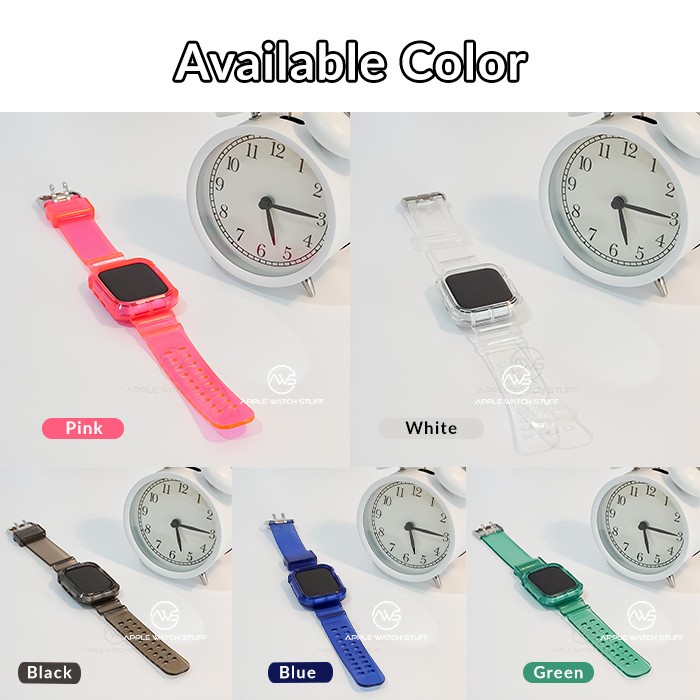 Apple Watch Strap Silicone Clear for Apple Watch SE 1 2 3 4 5 6