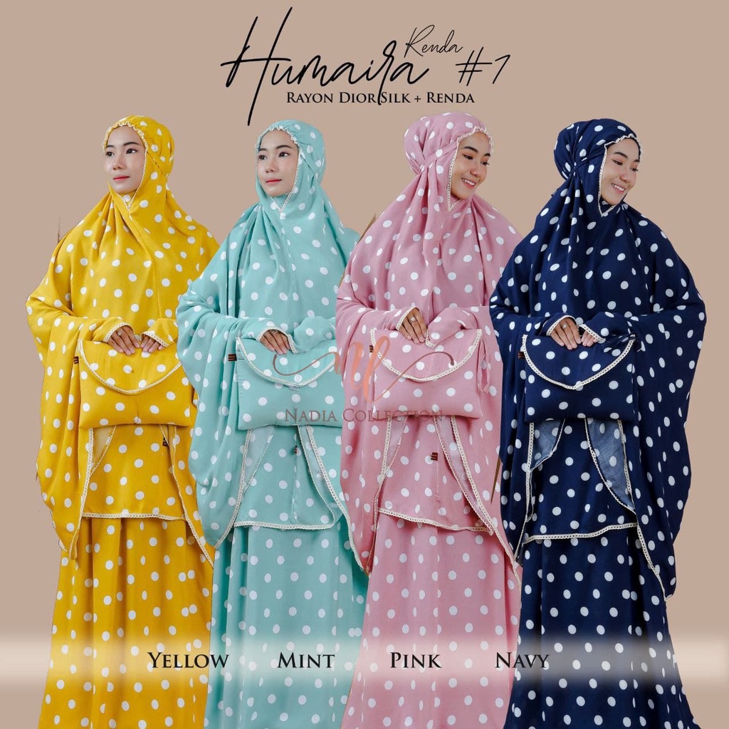 Mukena Renda Import Humaira 7 by Nadia Collection Bahan Rayon Dior Silk