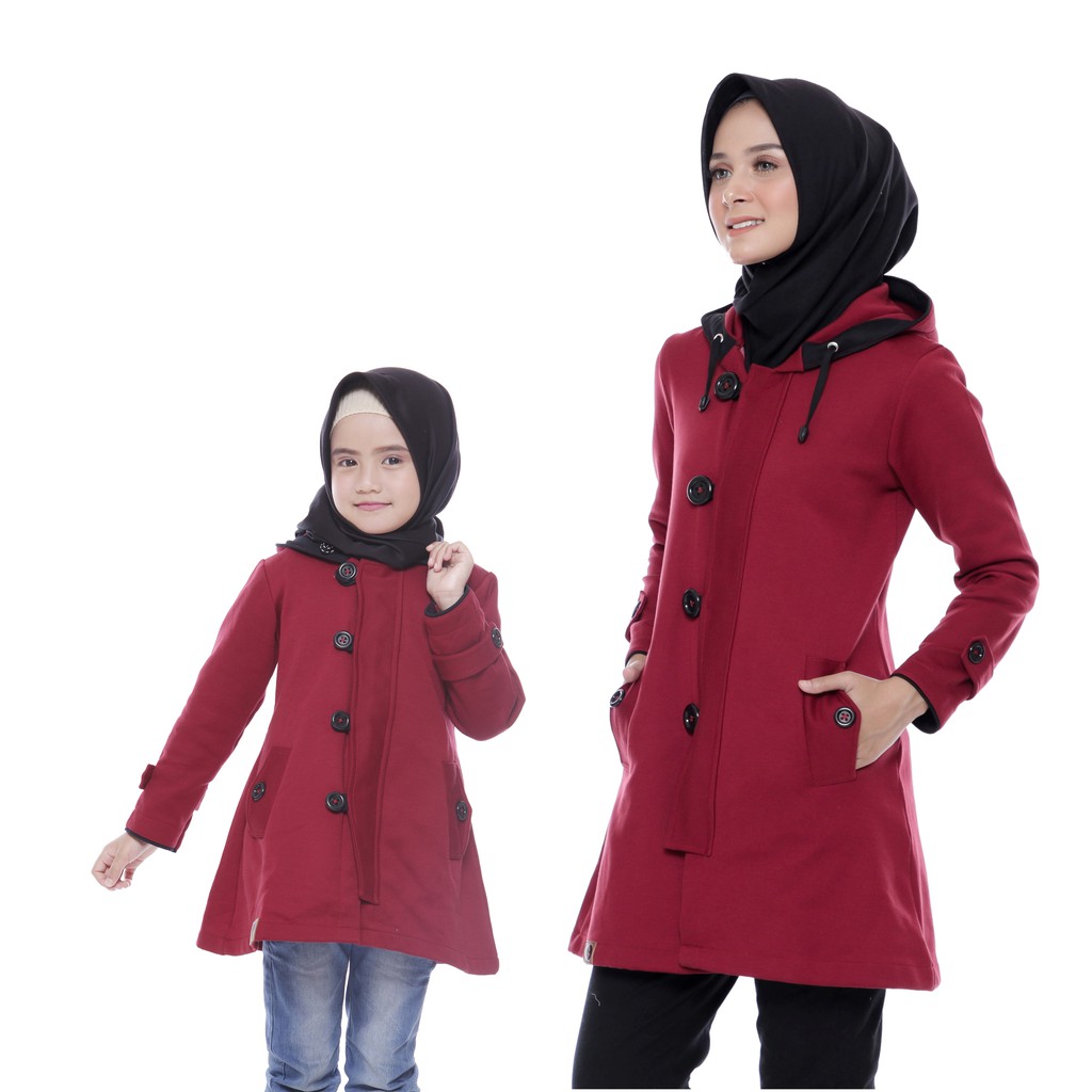 Jaket Korean Hoodie Couple Ibu Dan Anak Perempuan
