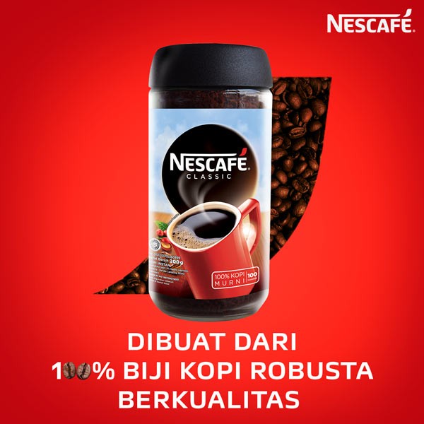 

r0eree Nescafe Classic Kopi Instan Kopi Hitam 200G Jar Gratis Coffee Frother Ds20X11